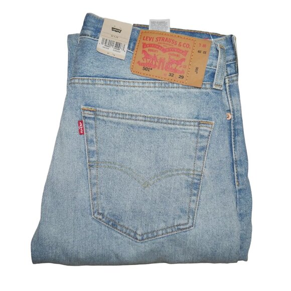 Levi's 501 Original Fit Straight Leg Button Fly Denim Jeans Men's Size 32X29 NEW - Picture 5 of 9